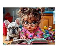 CEOVR Diamond Painting Kits Chica Linda,Pintura de Diamantes Arte 30x40cm,DIY Diamond Art Kits Adulto Perro y Chica