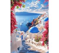 CEOVR Diamond Painting Kits Paisaje,Pintura de Diamantes Arte 30x40cm,DIY Diamond Art Kits Adulto Hermoso Paisaje en Grecia