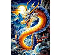 CEOVR Dragón Diamond Painting Kit Completo,Dragón Misterioso Pintura Diamante 5D 30x40 cm,Pintura de Diamantes para Adultos,Decoración Hogareña