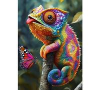 CEOVR Lagarto Diamond Painting Kits,Pintura de Diamantes Arte 30x40cm,DIY Diamond Art Kits Adulto Principiante,Lindo Lagarto Colorido