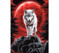 CEOVR Lobo Diamond Painting Kit Completo,Rey Lobo Misterioso Pintura Diamante 5D 30x40 cm,Pintura de Diamantes para Adultos,Decoración Hogareña