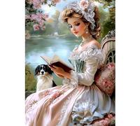 CEOVR Mujer Diamond Painting Kit Completo,Dama Noble Pintura Diamante 5D 30x40 cm,Pintura de Diamantes para Adultos,Decoración Hogareña