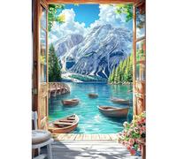 CEOVR Paisaje Diamond Painting Kits,Pintura de Diamantes Arte 30x40cm,DIY Diamond Art Kits Adulto Principiante,Montañas y Ríos Fuera de la Casa