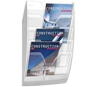 CEP 154 M - Expositor de pared con 5 separadores, color blanco y cristal