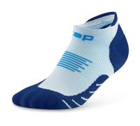 CEP - Calcetines cortos para correr con compresión para hombre, Core 5.0 No Show, circulación sanguínea óptima, regeneración más rápida y correr sin burbujas, azul/blanco, M