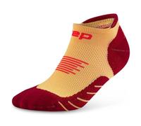 CEP - Calcetines cortos para correr con compresión para hombre, Core 5.0 No Show, circulación sanguínea óptima, regeneración más rápida y correr sin burbujas, Marigold/Borgoña, XL