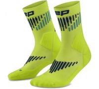 CEP Core Run Merino Socks Mid Cut 3.0, calcetines de running, hombre, amarillo 42-45 Lime/Blue