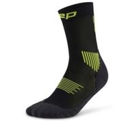 CEP Core Run Socks Mid Cut 5.0, calcetines de running, hombre, negro/verde 45-48 Black/Lime
