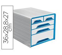 Cep Escritorio Bloques Clasificadores 5 Cajones Mixtos Blanco/Azul 360X288X270 mm