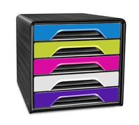 CEP Filing Cabinet Organiser Module 5 drawers Document Storage Office Smoove Gloss Black Multicolour