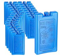Cepewa Acumuladores de frío para bolsa isotérmica, juego de 24 unidades, reutilizables, 200 ml, 8,5 x 15 cm, elementos de refrigeración de -18 hasta +40 ° (1 juego de 24 acumuladores de 200 ml)