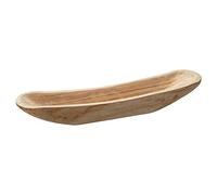 Cepewa Cuenco decorativo de madera, diseño de barco de paulownia, madera, 60 x 12 cm (1 cuenco decorativo de 12 cm)