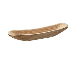 Cepewa Cuenco decorativo de madera, diseño de barco de paulownia, madera, 60 x 12 cm (1 cuenco decorativo de 12 cm)
