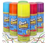 Cepewa Juego de 6 aerosoles para serpentinas, 100 ml, 51 g, rojo, azul, rosa, amarillo, verde, lila, decoración de fiesta multicolor