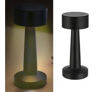 Cepewa Lámpara de mesa con función táctil, lámpara de noche recargable con cable USB, brillo regulable, cambio de color, blanco cálido, incluye cable de carga (1 lámpara de mesa Lucinella negro)