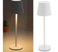 Cepewa Lámpara de mesa con función táctil, regulable en 3 tonos blancos, 11 x 37 cm, color blanco, 65 lúmenes, 56 ledes, cable de carga USB, lámpara de mesa (1 lámpara de mesa de 11 x 37 cm), color