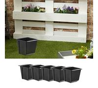 Cepewa Macetero apto para palés europeos, juego de 6 maceteros de plástico, ancho de 14 cm (1 juego de 6 macetas de 14 cm)