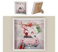 Cepewa Marco de fotos para manualidades, regalo de dinero, boda, marco de diseño, 28 x 28 x 4,5 cm, pinzas para la ropa, marco de regalo (1 marco de fotos de boda para bricolaje)