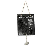 Cepewa Placa meteorológica "Stein" en pizarra, pizarra meteorológica, cartel con texto en alemán "Stein", 20 x 25 cm