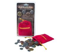Cephalofair Games: Gloomhaven: Metal Coin Upgrade - 60 Coins & Drawstring Bag, B