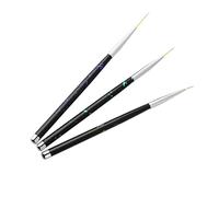 cepillado de uñas, Juego de 3 pinceles for delinear uñas, puntas 3D, líneas y rayas, for dibujar, gel UV, pintura, manicura y uñas.(Black)