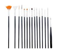 cepillado de uñas, Juego de 8/15 pinceles for decoración de uñas, pincel profesional for dibujo, pintura en degradado, herramienta for pintar flores con gel UV(Balck-15pcs)
