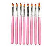 cepillado de uñas, Juego de 8/15 pinceles for decoración de uñas, pincel profesional for dibujo, pintura en degradado, herramienta for pintar flores con gel UV(Pink-8pcs)