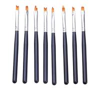 cepillado de uñas, Juego de 8/15 pinceles for decoración de uñas, pincel profesional for dibujo, pintura en degradado, herramienta for pintar flores con gel UV(Balck-8pcs)