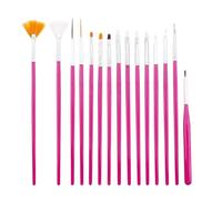 cepillado de uñas, Juego de 8/15 pinceles for decoración de uñas, pincel profesional for dibujo, pintura en degradado, herramienta for pintar flores con gel UV(Pink-15pcs)