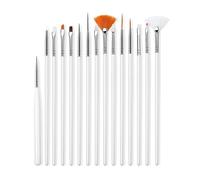 cepillado de uñas, Pincel for uñas for manicura, pincel for gel for arte de, 5 piezas/juego, for acrílico, líquido, polvo, esculpido, for, herramientas(Pen-15-white)
