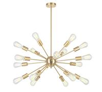 Cepillado latón Sputnik Candelier 8 Mediados Siglo Luz lámpara Moderna Techo Monte Oro Iluminación Colgante Industrial para Sala Estar Dormitorio de Comedor Hecho en chi