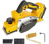 Cepilladora con batería de 82 mm de ancho para Dewalt 20 V (sin batería) | 15.000 rpm, 500 W, cepilladora eléctrica sin escobillas, profundidad de cepillado ajustable de 2 mm, para carpintería