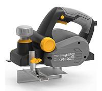 Cepilladora Eléctrica, JELLAS 16800 RPM Cepillo Eléctrico Madera con Profundidad 2mm y Ancho 82mm, 2 Cuchillas Reversibles HSS con 710W, Base de Aluminio, Guía de Corte y Bolsa de Polvo EP710