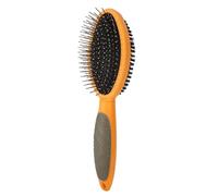 Cepillo 2 en 1 de doble capa para perros, cepillo de limpieza autolimpiable, herramienta profesional de deshedding y aseo para perros, y conejos, peine portátil para desprendimiento de de