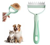 Cepillo 2 en 1 de doble cara para perros para aseo de perros pequeños, medianos y grandes, cepillos para eliminar enredos de gatos (verde)