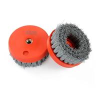 Cepillo abrasivo de carburo de silicio de 4 pulgadas, rueda de alambre de nailon para amoladora M14, herramienta de limpieza de pulido para granito, mármol, piedra, hormigón, grano rojo 36-3000