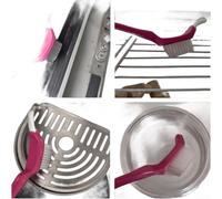 Cepillo ABS para máquina de cocción TM6 a medida para limpiar alrededor de elementos calefactores y zonas de montaje del sensor (rojo rosa)