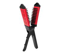 Cepillo alisador de cabello de doble cara plano en forma de V para alisar el cabello plano de doble cara, herramienta de peluquería para el hogar