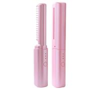 Cepillo alisador de cabello - Peine alisador de cabello de 18,5 cm, duración decente | Peine de peinado inalámbrico recargable con revestimiento cerámico, cepillo de peinado para viajes, uso diario, s