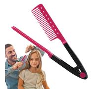 Cepillo alisador de pelo, peine alisador de pelo de plancha plana, peine de peinado curvado en forma de V para hotel, dormitorio, viaje de negocios, hogar, viajes