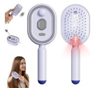 Cepillo Alisador Pelo Vapor, Cepillo de Vapor Eléctrico Cabello, 3 En 1 Cepi-llo Desenredante, Cepill-o pelo antiestático pulverizador Agua, Alisador Vapor Peine Recargable, Regalos para Mujeres