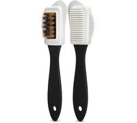 Cepillo ante y nobuk para zapatos, 4 caras, cerdas de latón - Kaps | Gamuza, piel vuelta y serraje, lado de goma para manchas, botas, bolsos y ropa, limpieza en seco