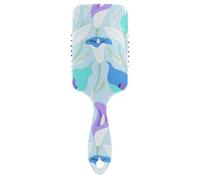 Cepillo antiestático de flores de lirio de cala azul y morado para cabello grueso, cepillo de masaje diseñado para cabello corto con mango ergonómico para peinar