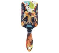 Cepillo antiestático de perro pastor alemán, pelo grueso, masaje de cuero cabelludo diseñado para pelo corto con mango ergonómico para pelo rizado