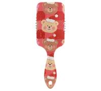 Cepillo antiestático Merry Christmas Brown Bear para cabello grueso, masajeador de cuero cabelludo diseñado para el crecimiento del cabello con mango ergonómico cepillo anti encrespamiento para