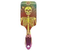 Cepillo antiestático para cabello húmedo con diseño de esqueleto mexicano Neon Mystery Tarot Cards diseñado para adelgazar el cabello con mango ergonómico cepillos para cabello