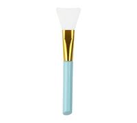 Cepillo aplicador de mascarilla facial de silicona suave y varilla de aluminio antideslizante, ideal para aplicación uniforme y delicada de mascarillas de barro, color azul dorado