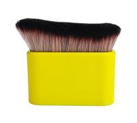 Cepillo Autobronceador, Cepillo Corporal Protector Solar Perfeccionador de Cobertura Corporal Herramienta de Maquillaje para Protector Solar (Amarillo Limón, Cabello Castaño Oscuro)