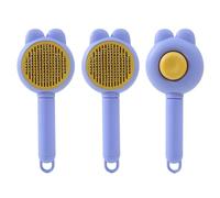 Cepillo autolimpiante para gatos para desprendimiento de pelo, mango ergonómico, herramienta de aseo de mascotas con liberación rápida y diseño de dibujos animados, peine de pelo de mascotas para