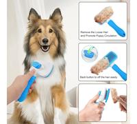 Cepillo Autolimpiante para Perros y Gatos, Cepillo peine quitapelos masajeador Azul Para Mascotas De Pelo Largo Y Corto Con De Para Atrapar Pelos